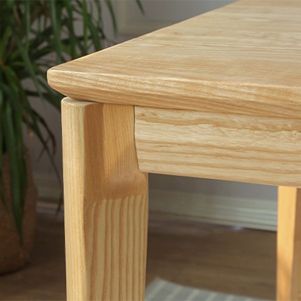 Modern 1/2/3/4/5 Pieces Dining Set Rectangle Solid Wood Legs Dinette Set in Natural