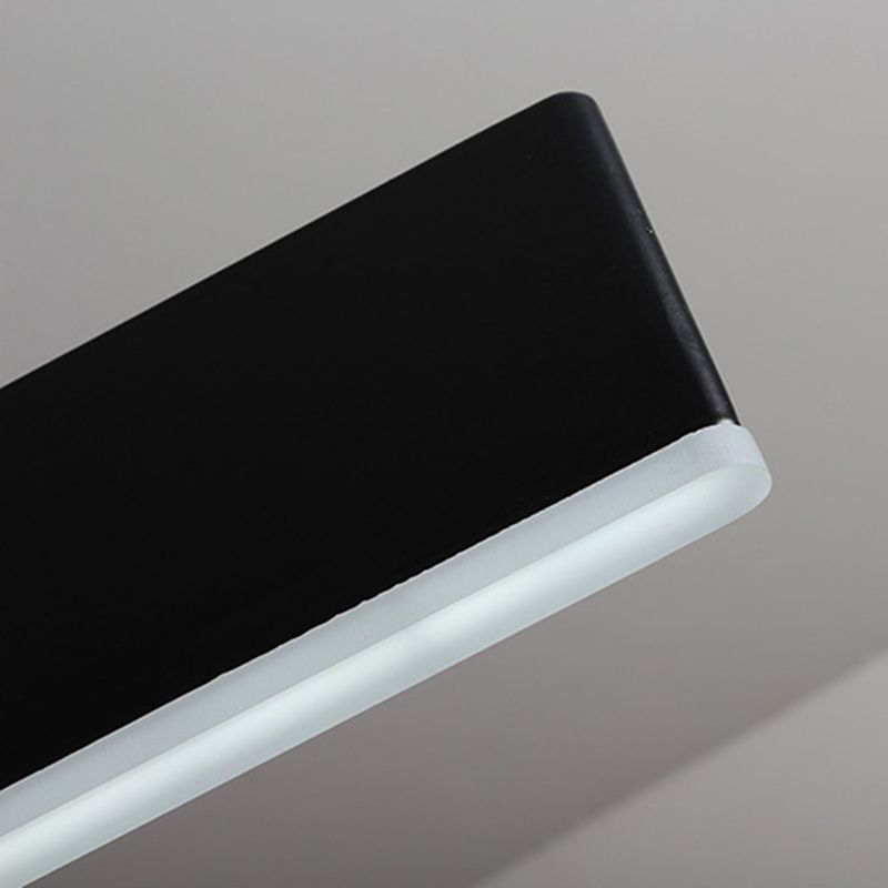 1 Light Rectangle Island Lights Contemporary Metal Island Lighting in Black