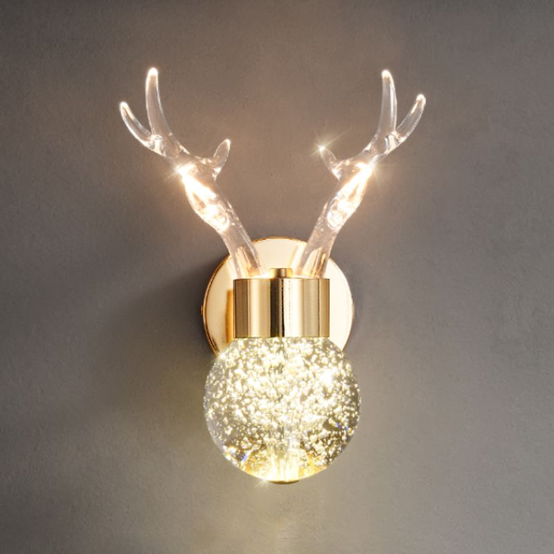 Crystal Unique Wall Sconce Modern 3 Lights Wall Mount Light Fixture in Gold