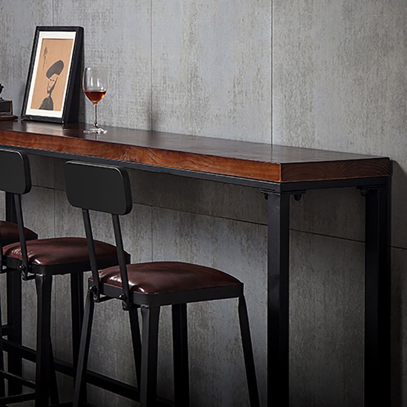 Industrial Rectangle Bar Table Set 1/5 Pieces Solid Wood Counter Table