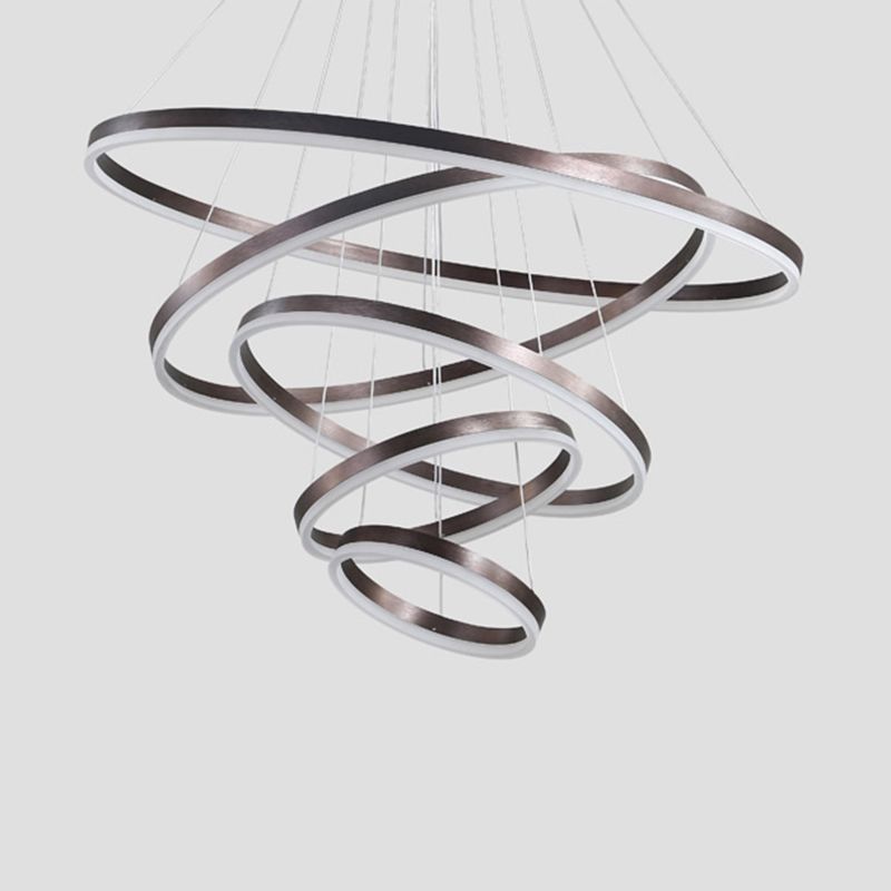 Multi-Rings Multi-Layer Modern Simple Style Metal Hanging Chandelier Lighting Fixtures