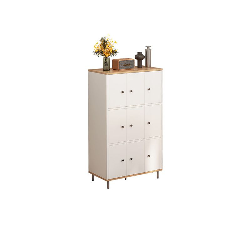 Modern White Cabinet Manufactured Wood Accent Cabinet with Doors