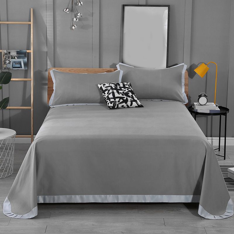 Modern Bed Sheet Set Solid Elegant Cotton Fitted Sheet for Bedroom