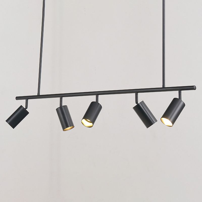 5-Light Cylinder Island Lights Contemporary Metal Island Ceiling Light