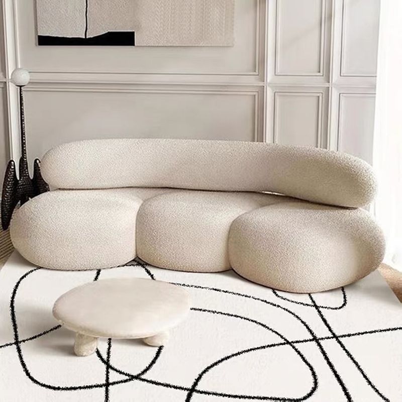 Beige Modern Fabric Sofa 27.95" High Armless Sofa for Living Room