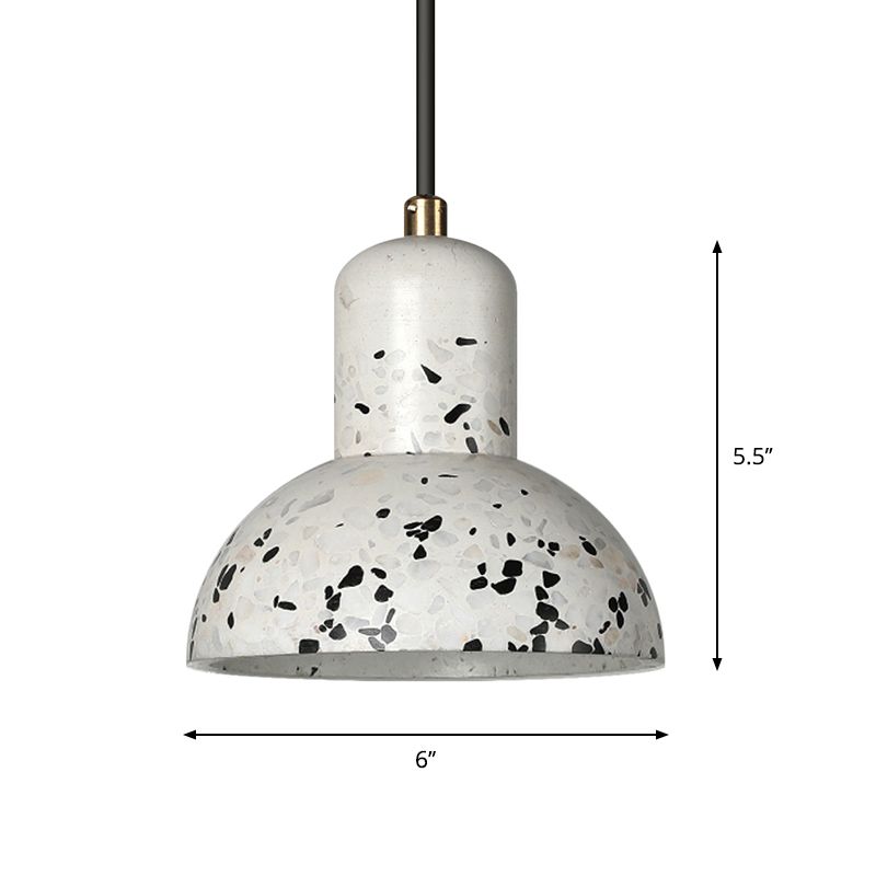 Cement Urn Down Lighting Nordic 1 Light White and Black Ceiling Pendant Lamp for Restaurant
