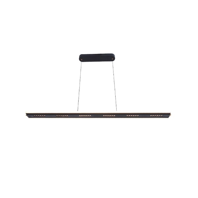 Modern LED Hanging Light Linear Metal Island Light Fixture for Dining Room