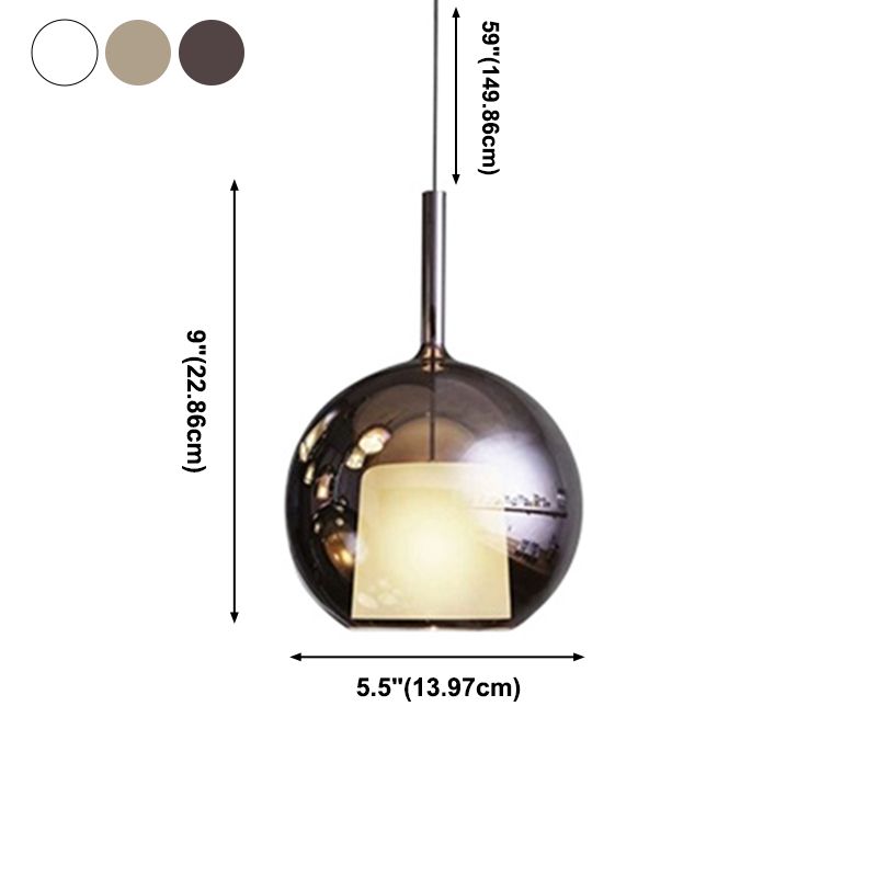 Pendante de style moderne 1 lumière minimalisme Verre Lumière suspendue pour la salle à manger