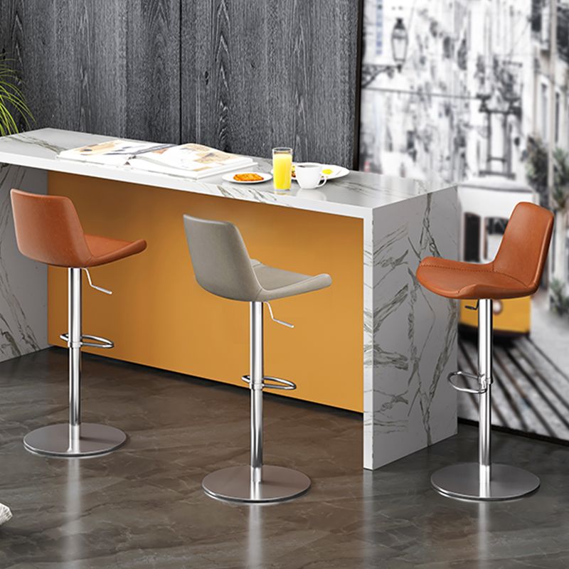 Adjustable Bar Stool Leather Backrest Counter Stool with Swivel