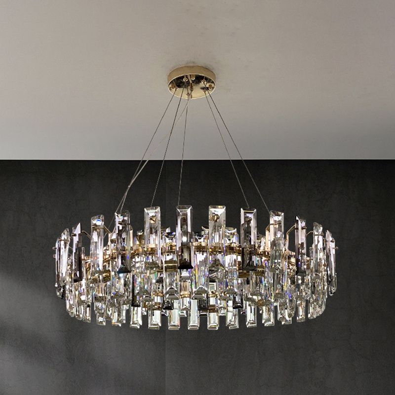 Contemporary Style Geometry Shape Island Lights Crystal Island Lighting in Grey