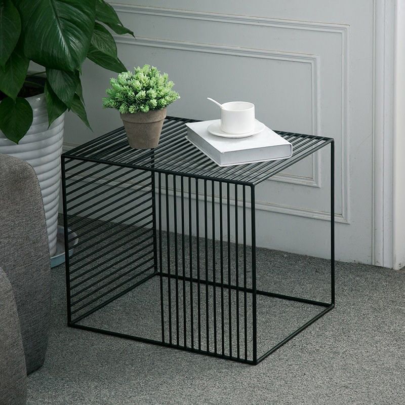 Mid-Century Modern Coffee Table Black Iron Coffee Cocktail Table