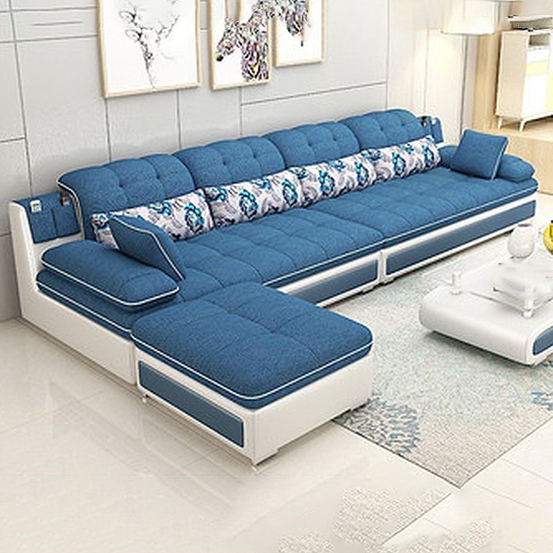 129.92" L√ó 62.99" W √ó 33.46" H Sofa Pillow Top Arm Sectional with Storage