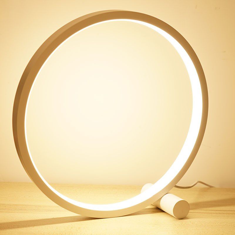 Lampada da tavolo notturna a forma di cerchio moderna 1 comodino leggero lampada