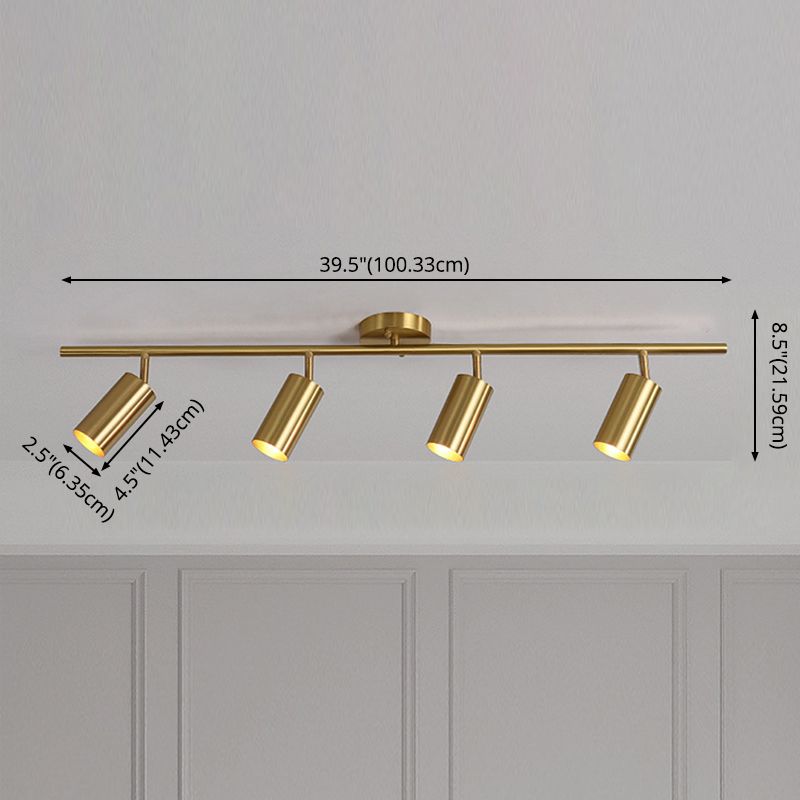 All Copper Track Lighting Kits Nordic Modern Light Luxury Home Living Room TV Cabinet Background Wall Study Room Commercial Shop Lamps
