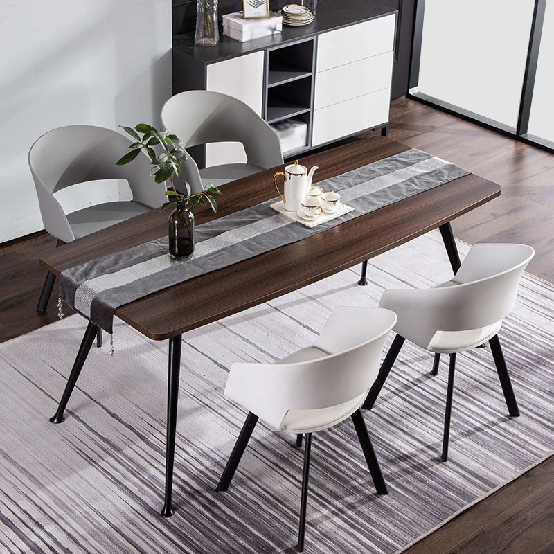 Contemporary Dining Arm Chair Matte Finish Plastic Open Back Chair