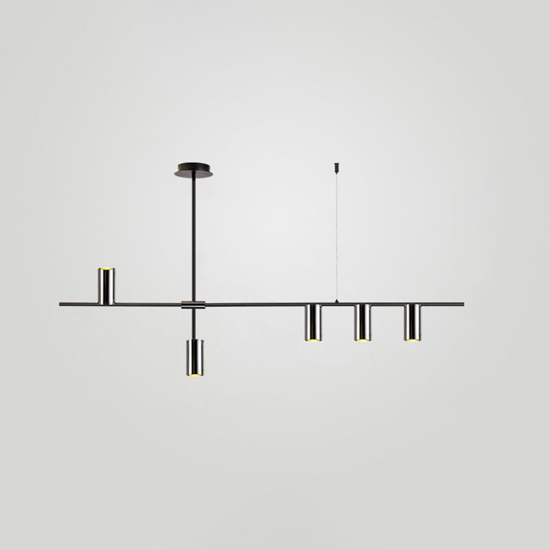 Contemporary Tube Island Lighting Metal  Mutil Lights Chandelier Lighting Fixtures
