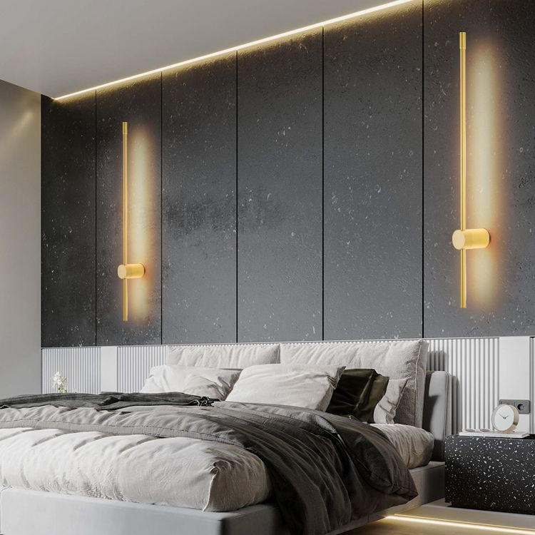 Linear Shape Metal Wall Lighting Idea Modern Style 1 Light Wall Light Sconce