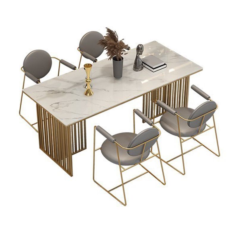 Traditional Luxury Dining Table Sintered Stone Rectangle Table for Home