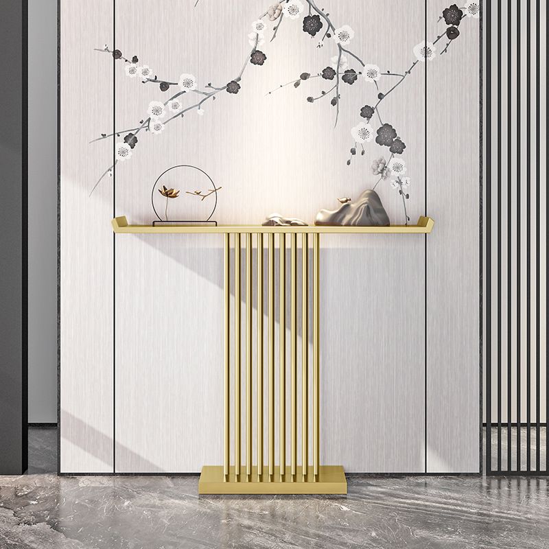 31.5-inch Tall Modern Console Table Iron Accent Table with Shelf