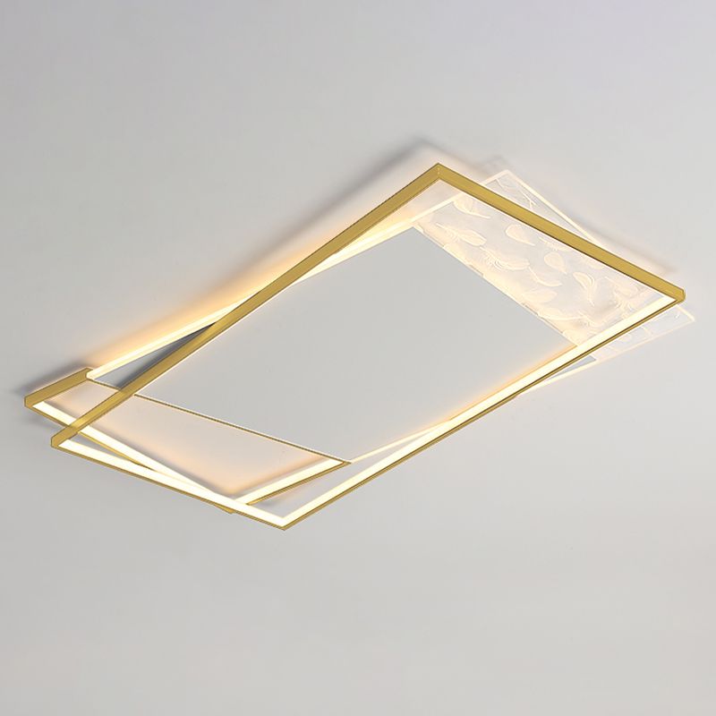 LED géométrique à LED à LED à lutte contre le plafond à la simplicité moderne Plume Plured Fer Flush Mount pour le salon