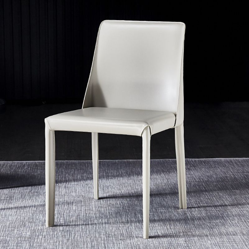 Solid Back Chair Contemporary Modern Leather Indoor-Outdoor Side Chair