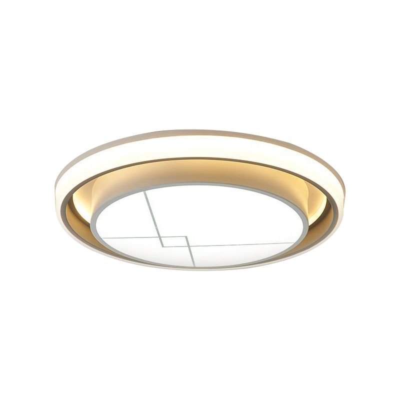Modernismus Kreis Metall Decken Flush LED Unterputz Leuchte in Weiß für Schlafzimmer, warm/weißes Licht