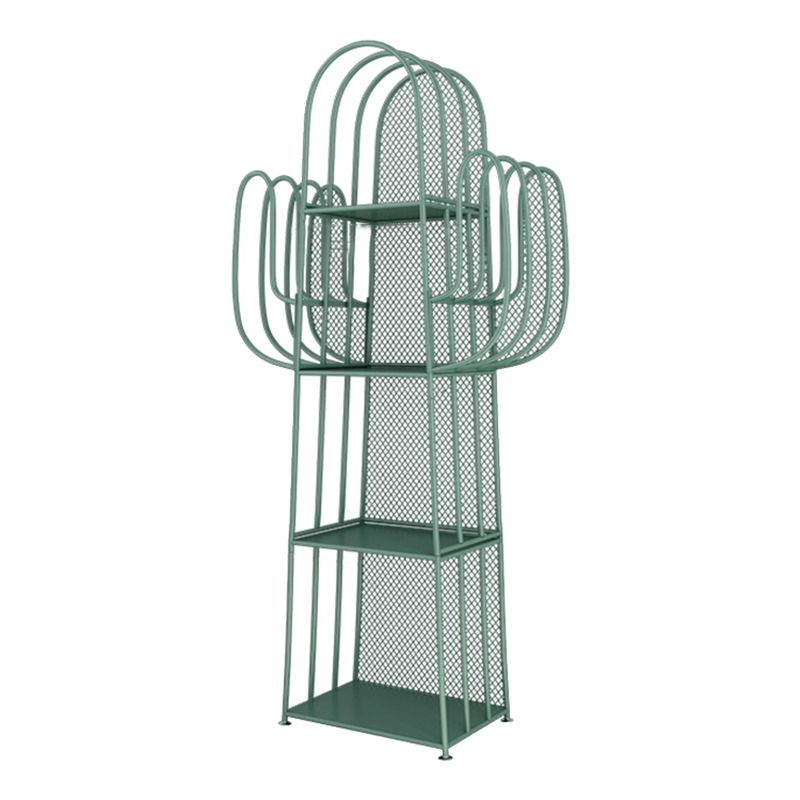 Scandinavian Geometric Bookcase Metal Closed Back Bookshelf with Shelves