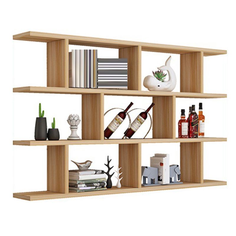 Contemporary Engineered Wood Bookcase Wall Mounted Book Shelf for Office