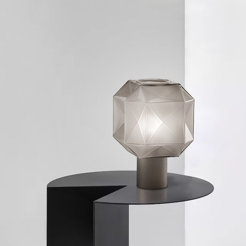Ultra-modern Simplicity Geometric Table Lamp Hand-Blown Glass Nightstand Lamp for Bedroom