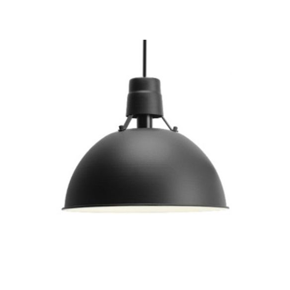 16"/19.5" W 1 Light Pendant Lighting with Dome Shade Metal Industrial Dining Room Hanging Ceiling Light in Black/White