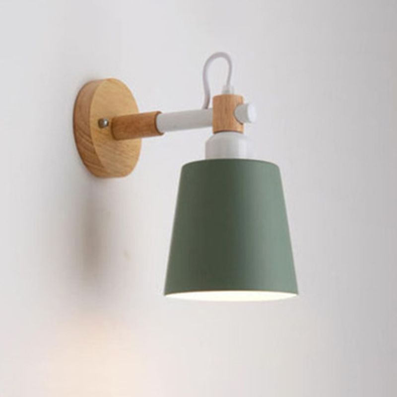 1-Light Wall Lamp Fixtures Modern Macaroon Metal and Glass Wall Mounted Light Fixture