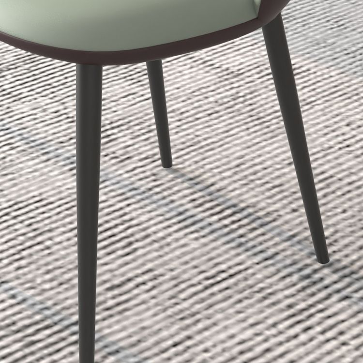 Chaises de salle à manger contemporaines en métal, chaises sans bras en cuir PU pour usage domestique