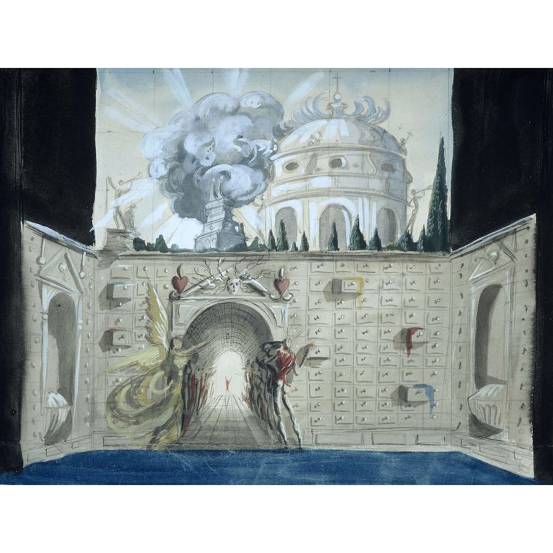 Salvador Dali Artwork Castle Mural Surrealism Non-Woven Fabric Wall Covering in Grey