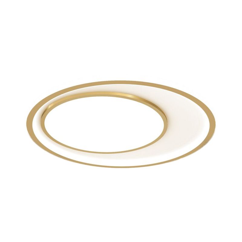 Rounded Flush Ceiling Light Modernism Acrylic 16.5"/20.5" Wide LED Gold Flush Mount Lighting