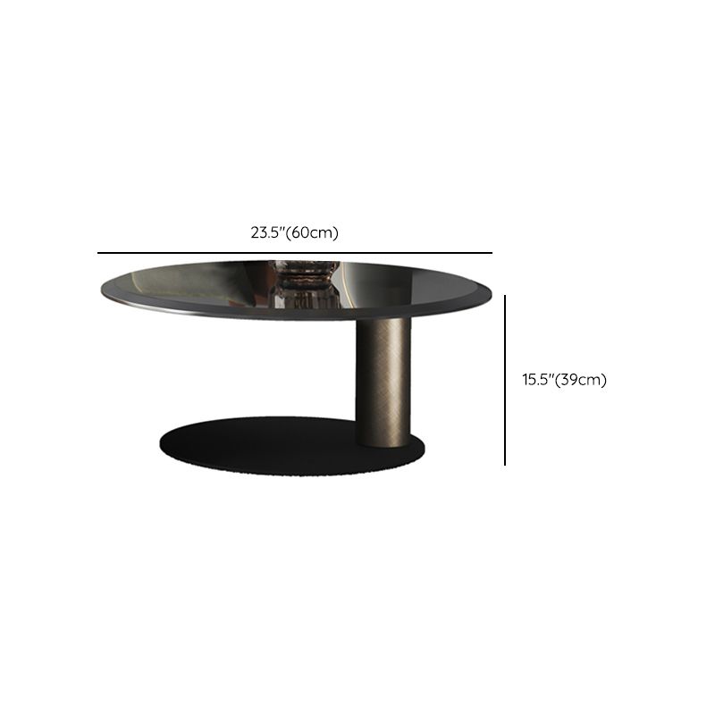 Round Coffee Table Brown Nesting Coffee Table Set for Living Room
