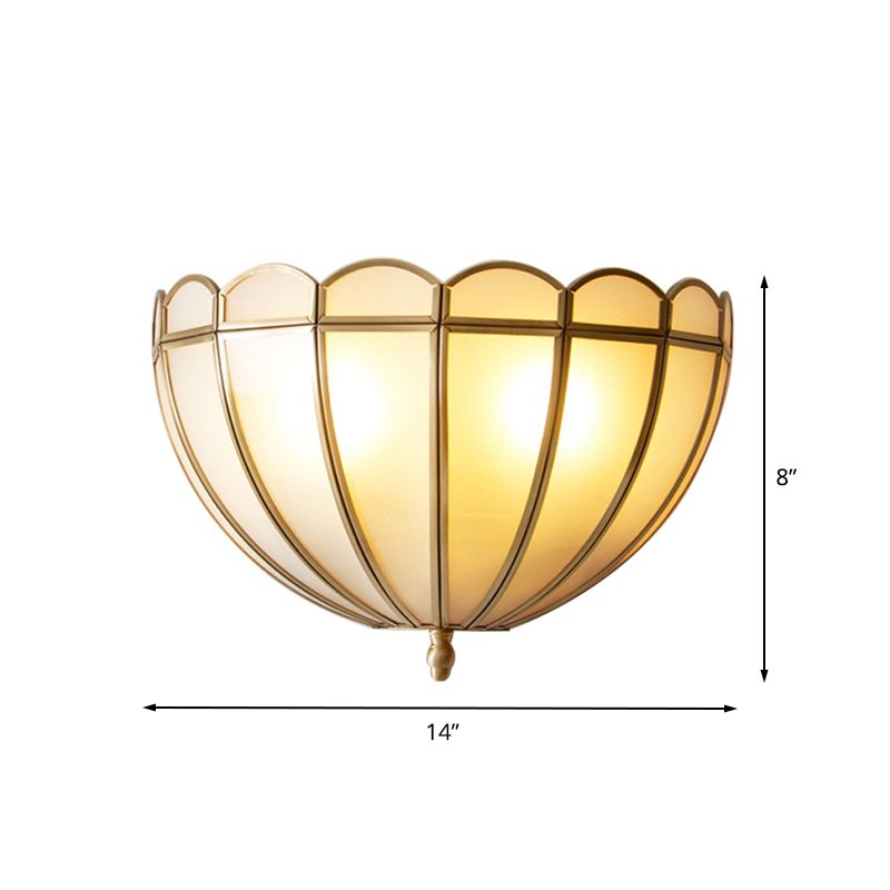 Hémisphère Gamique Lumière Traditionnaire Texturé Blanc / Crème Verre 2 Bulbes Lampe murale pour chambre à coucher