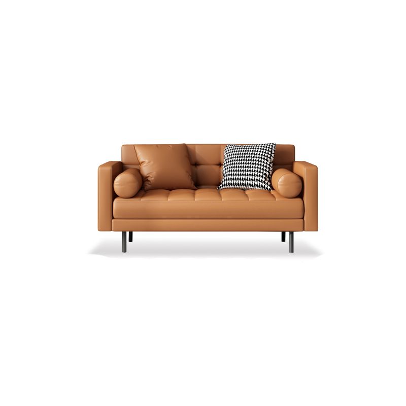 Faux lederen koekje achterbank 31.49 "H modernisme vierkante armbui