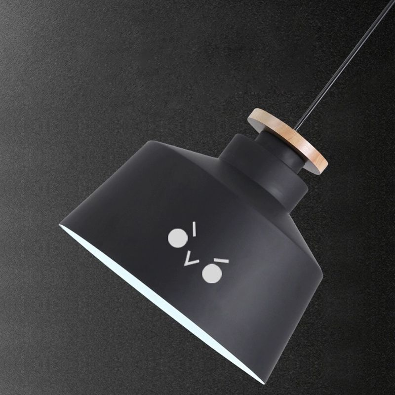 1-Light Pendant Lamp Nordic Macarons Style Metal Dining Room Hanging Lamp