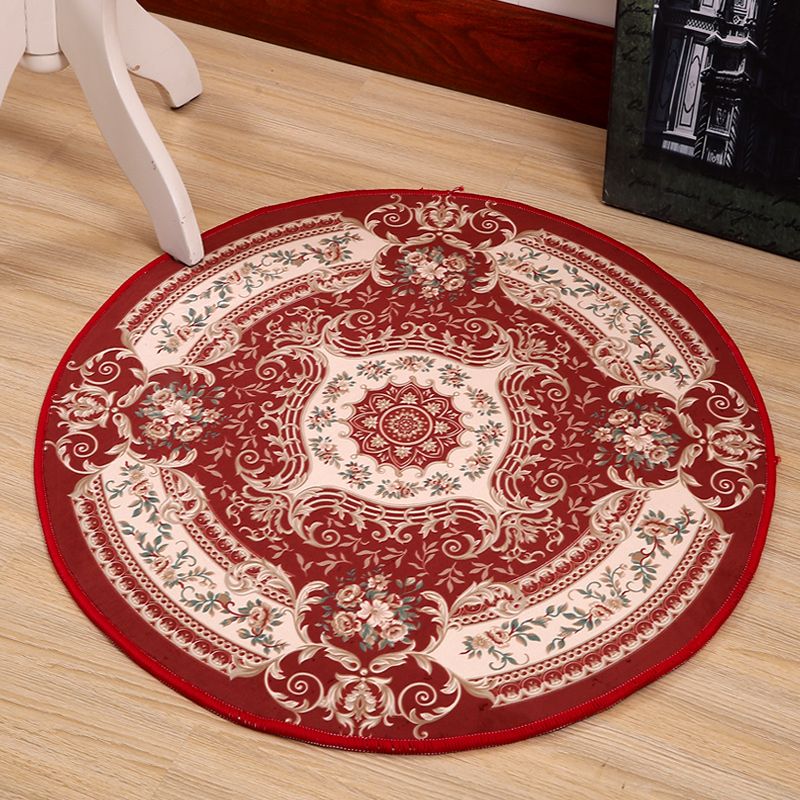 Vintage Blue Area Teppich Blumenmuster Polyester Fläche Teppich nicht rutscher Backing Teppich für Wohnkultur