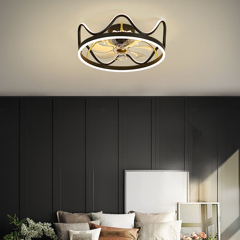 2 Light Ceiling Fan Lighting Modern Style Metal Ceiling Fan Lighting for Bedroom