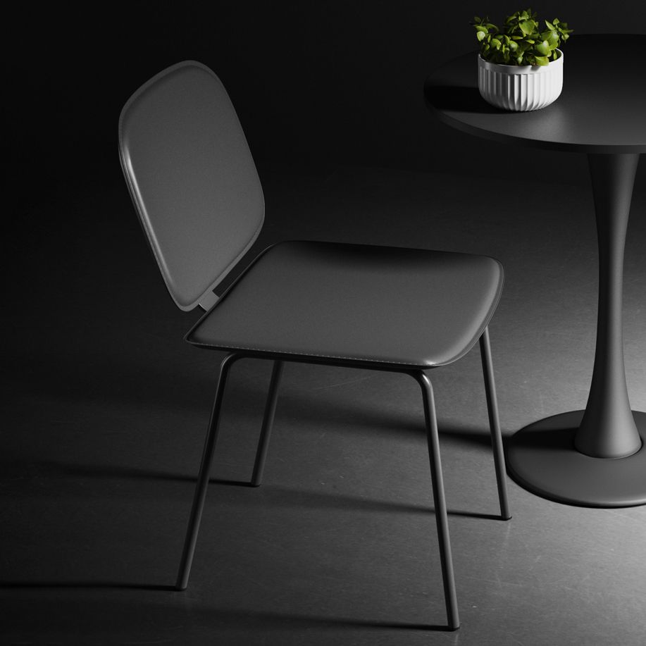 Modern Metal Dining Room Armless Chairs Open Back Dining Side Chair for Home Use
