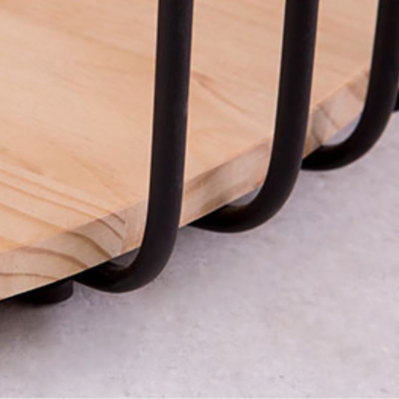 Nordic Solid Wood Round Coffee Cocktail Table with Floor Shelf