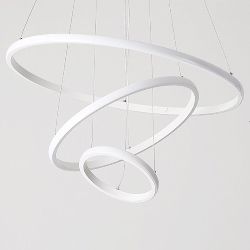 Contemporary Circle Pendant Light Fixture Aluminum Hanging Pendant Light for Living Room