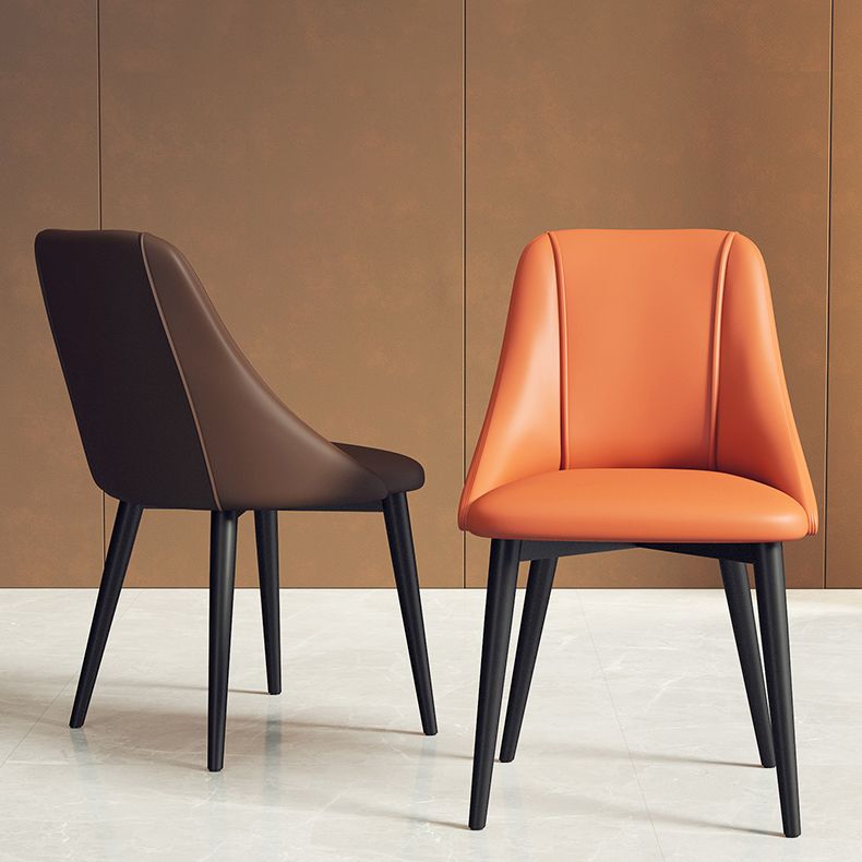 Ensemble de chaises d'appoint en cuir Pu de Style Glam, chaise d'appoint de salle à manger avec pieds en métal