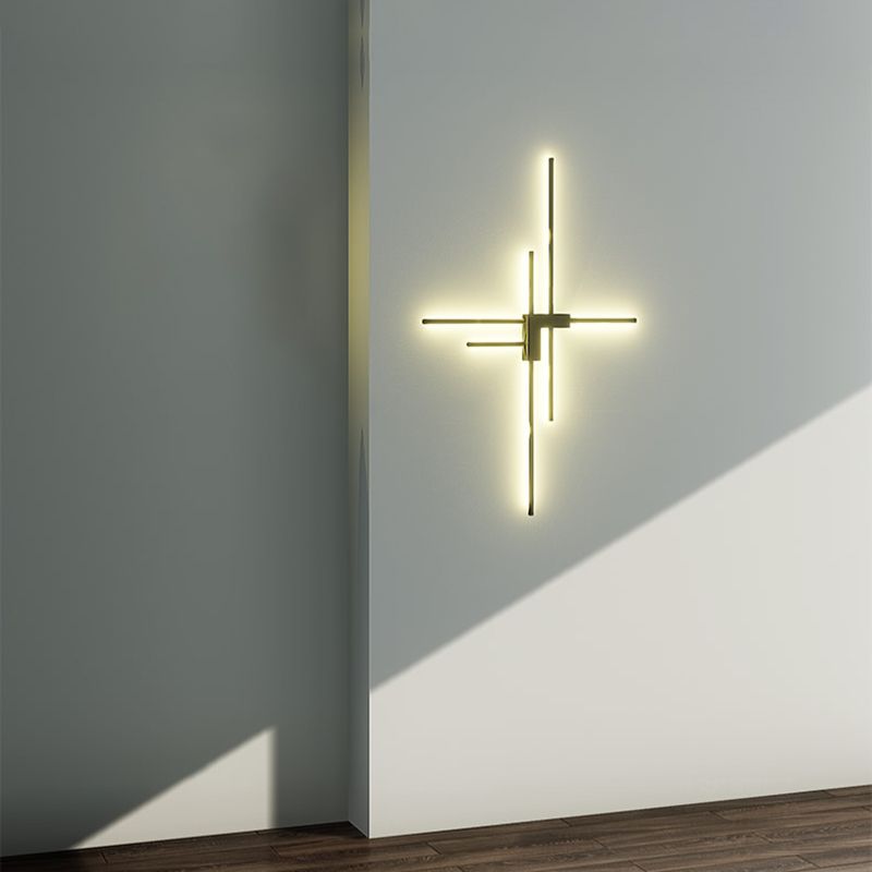 Prononi di parete lineari fluttuano lampada da parete moderna metallo 6 lampada con applique luminosa