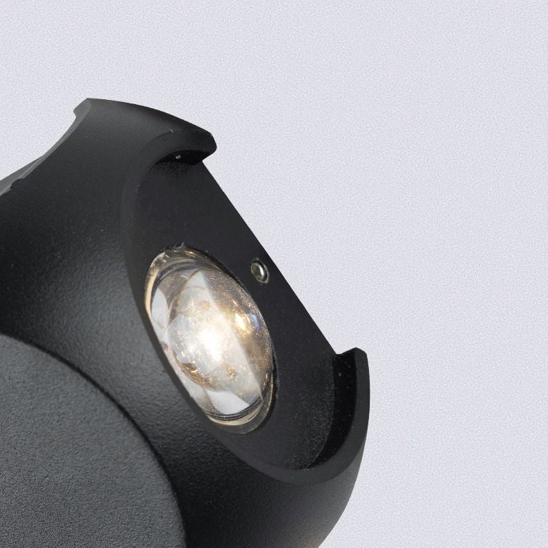 Lámpara de pared LED geométrica negra en moderna simplicidad de aluminio luz de pared impermeable con sombra de vidrio