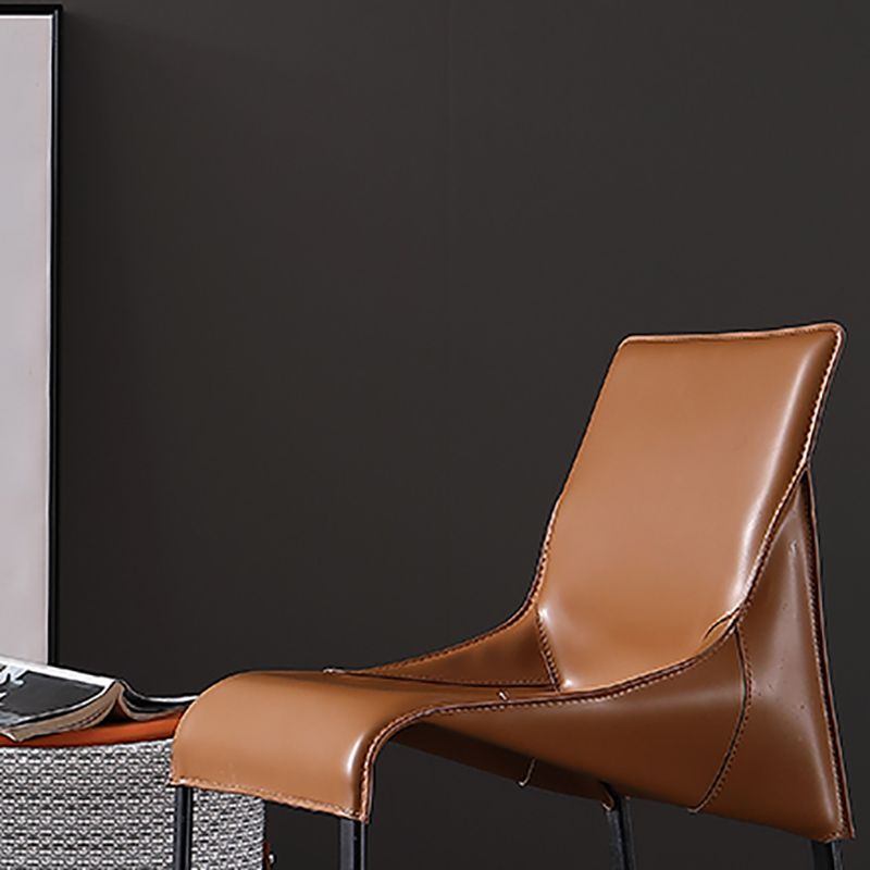 Contemporary Side Chair Leather Armless Dining Chair for Dining Room