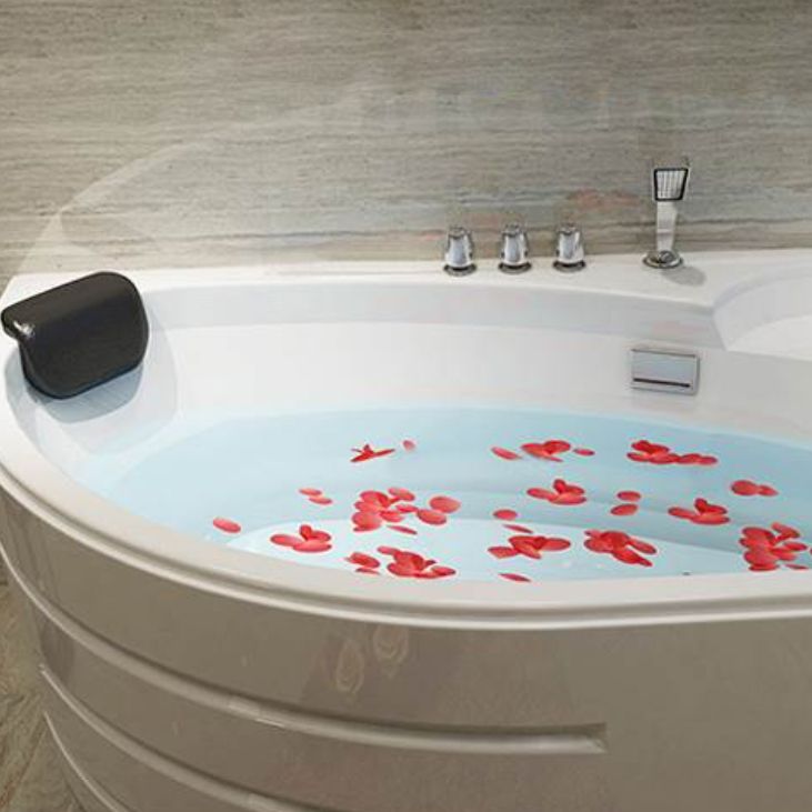 Back to Wall Bath Corner Acrylic Soaking White Modern Bathtub