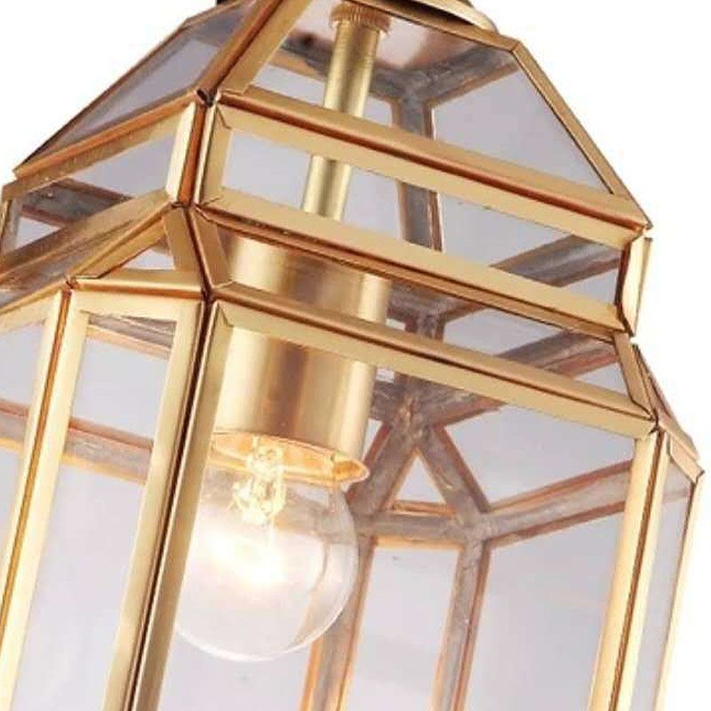 Linterna suspensión de vidrio transparente Lámpara colonialista Lámpara de comedor de comedor de bombilla individual