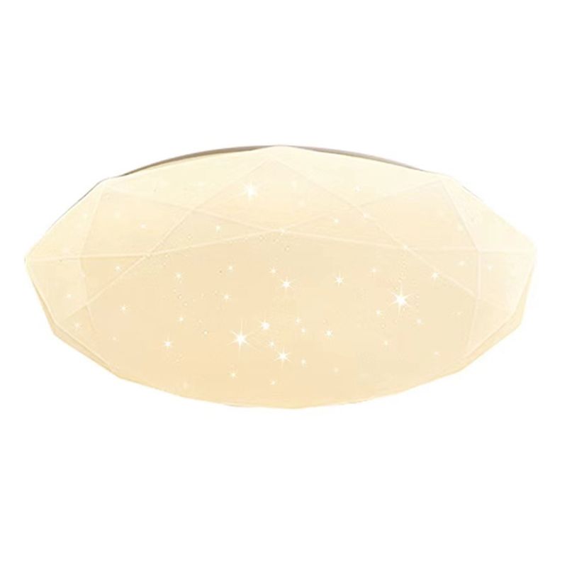 LED Modern Metal Flush Mount Polygon Shape Ceiling Lamp with Acrylic Shade for Living Room
